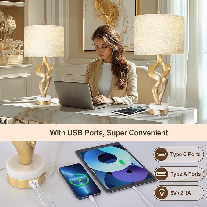 Scenekoy Sculptural Table Lamp Set of 2