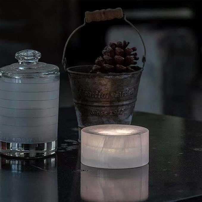Natural Jade Touch Night Light: Color-Changing LED Mood Lamp, Rechargeable Soft
