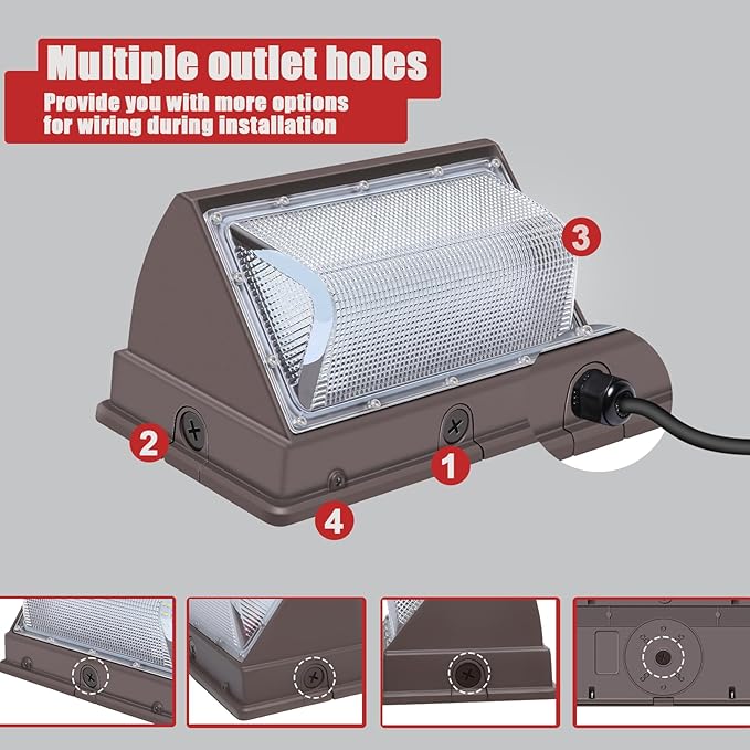 120W LED Wall Pack Outdoor, Super Bright Wallpack Lights, 5000K IP65 Waterproof