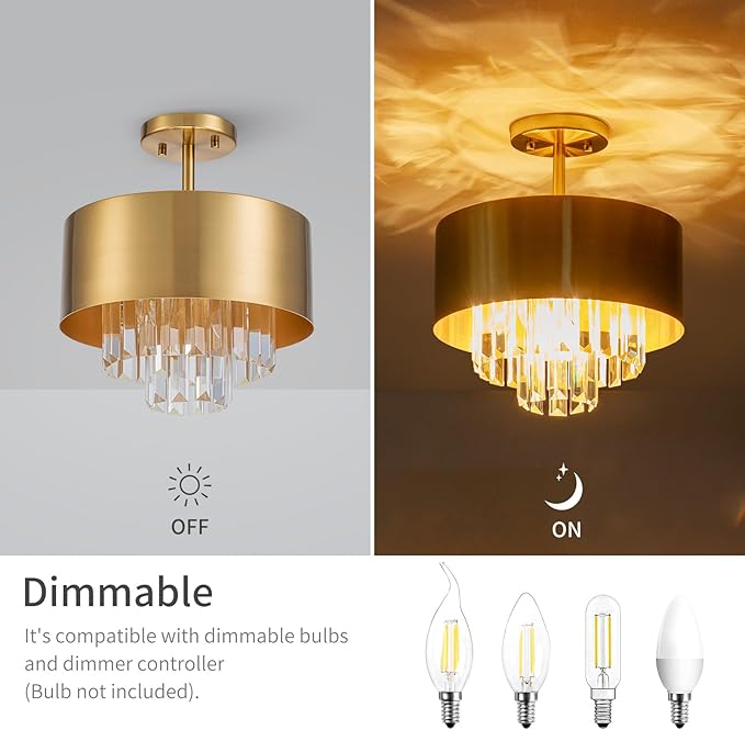 3-Light Luxury K9 Crystal Ceiling Light