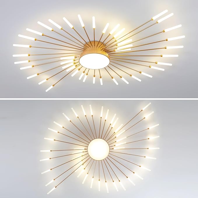 ziidoo Modern Ceiling Light, 42+1 Lights Metal Firework Designed Chic Led