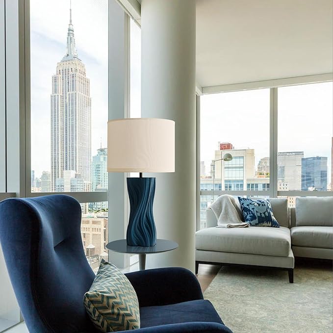 Modern Large Ceramic Plug in Blue Table Lamps