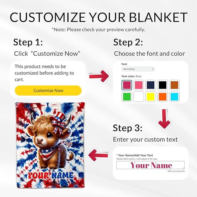 Custom Highland Cow Blanket for Women - 50" x 60" Inches Aesthetic Cow Theme Throw Blanket - Soft Cozy Plush Throw for Sofa, Bed & Travel