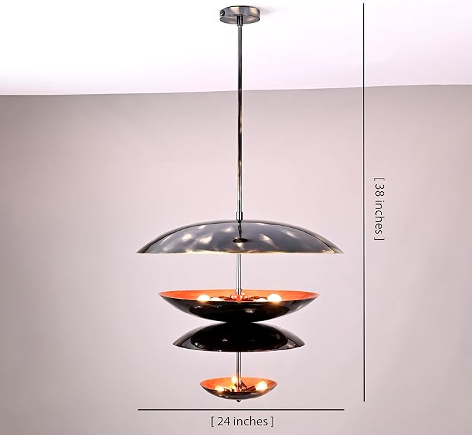 Layered Disc Design Customizable Chandelier in Solid Brass – Elegant Ceiling