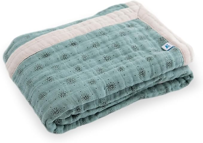 Little Unicorn Newborn Receiving Quilt | Ultra- Soft, Multi-Layered Muslin Fabric | Gift for Newborns & on-The-go (WallFlower)