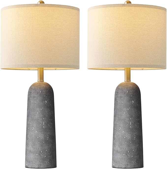 BOBOMOMO 27.25" Modern Table Lamp Set of 2, Lamps