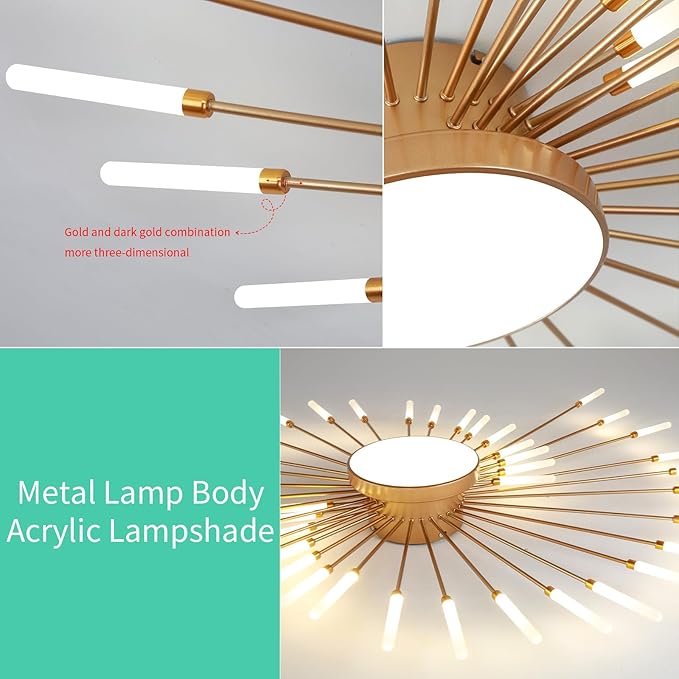 ziidoo Modern Ceiling Light, 42+1 Lights Metal Firework Designed Chic Led