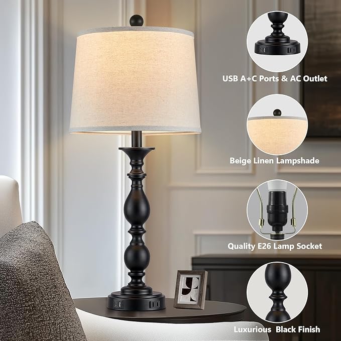 28" Tall Modern Table Lamps Set of 2