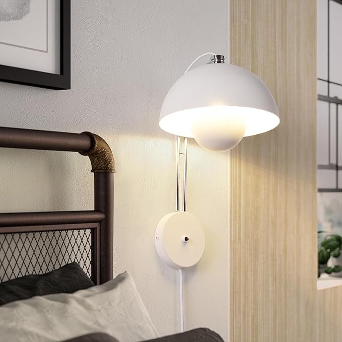 Modern Flower Pot Wall Lamp Sconce, Plug in Wall Lights
