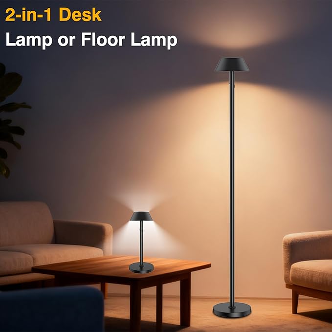 Portable Cordless Floor Lamp | Adjustable Height Reading Lamps Floor Standing |