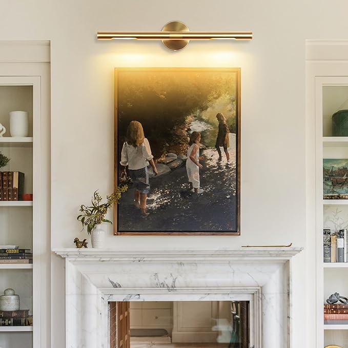 Wall Sconces, Hardwired Wall Light 24" 3200K Gold Picture Light Rotatable 360°