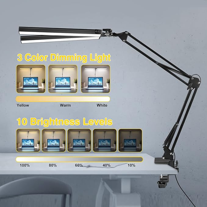 2-in-1 LED Double Head Desk Lamps