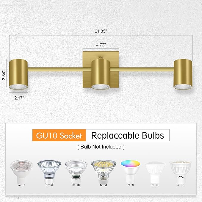 BoostArea 3 Light Track Lighting Fixtures Ceiling, LED Track Lighting Kit