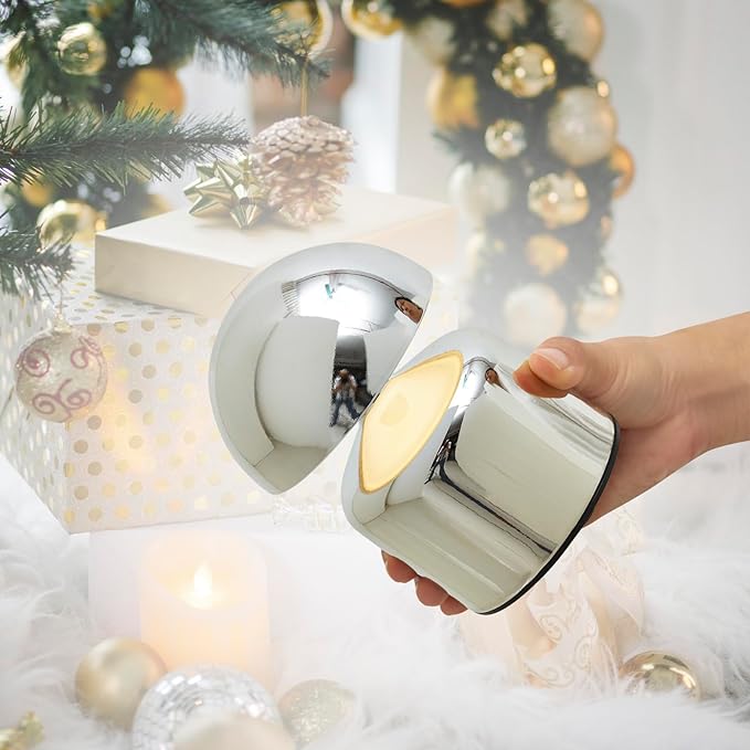 Modern Cordless Mushroom Small Table Lamp Touch LED Lamps, 3-Way Dimmable