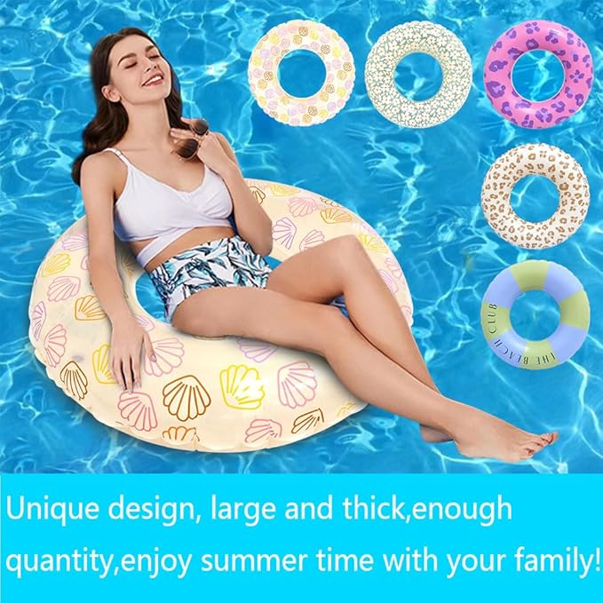 Inflatable Pool Float Tube -35 in Tube Float for Adult,Inflatable Swim Tube Raft Premium Swim Ring Heavy Duty Vinyl Flotation Pool Floats for The Beach, Party, Vacation, UV Resistant - Pool Party