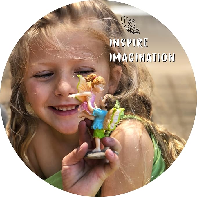 WILD PIXY Miniature Fairy Figurine - Fairy Garden Fairies with an Inspiration Theme, Includes A Fairy Poem and Gift Box, Gorgeous Miniature Garden Decoration for Indoor or Outdoor Fairy Gardens
