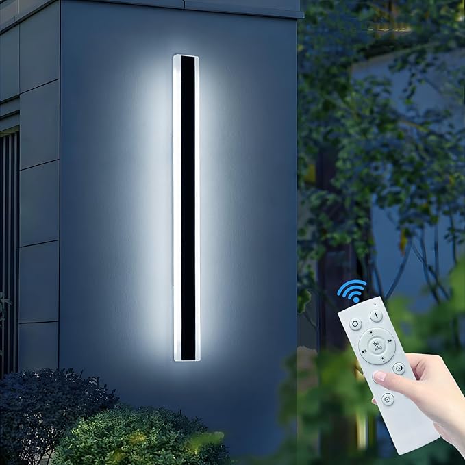 59inch Outdoor Wall Sconces Dimmable 3 Color 3000K/4500K/6000K, Modern Wall