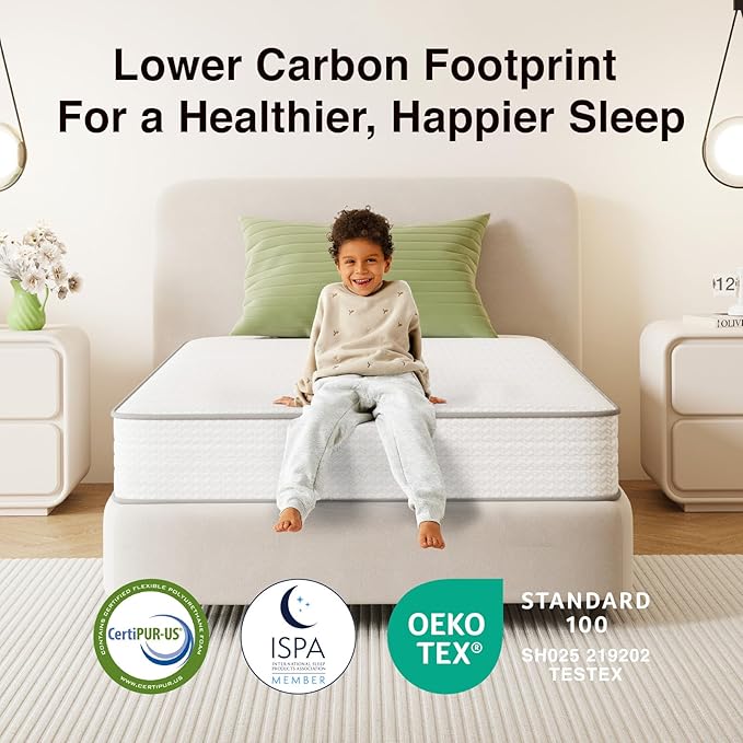 Novilla Twin Mattress, 8 Inch Twin Size Mattresses in a Box with Smarts™ Coil for Pressure Relief, Medium Plush Foam and Spring Hybrid Colchones with CertiPUR-US Certified for Kid for Kidss