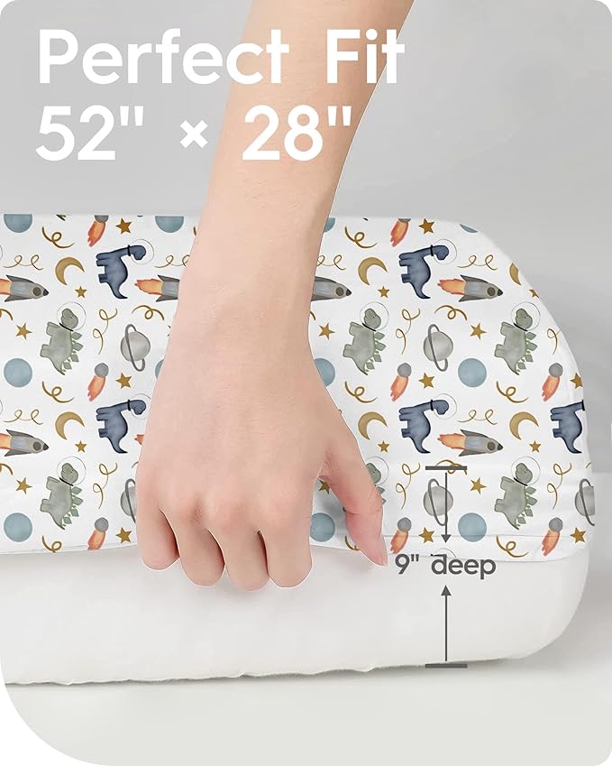 Premium Fitted Baby Boy Crib Sheets for Standard Crib Mattress - Ultra-Soft Jersey Knit Crib Mattress Sheet, Safe and Snug, Durable, Stylish Crib Sheet, 28''x52''x9'' Extra Deep Pocket