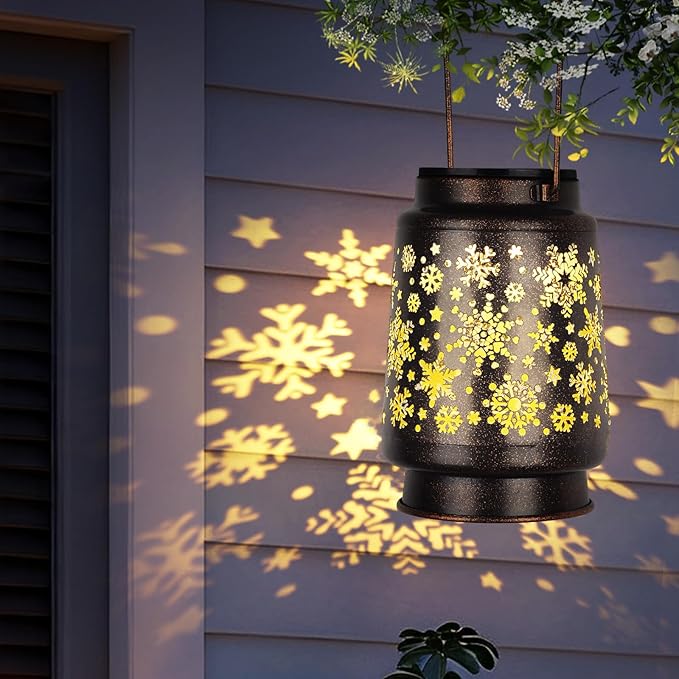 4 PCS Outdoor Lanterns Solar Powered Waterproof Decorative Hanging, Solar Power