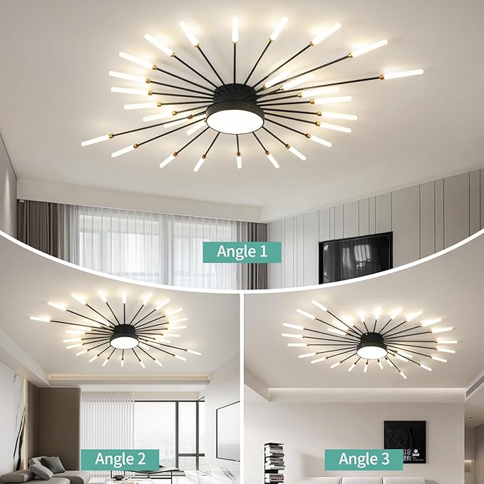 ziidoo Modern Ceiling Light, 28+1 Lights Metal Firework Designed Chic Led