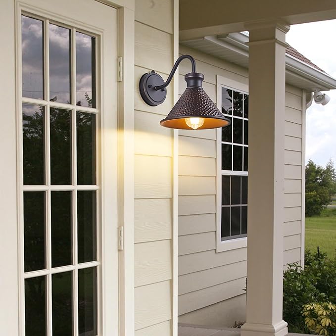 Dusk to Dawn Outdoor Gooseneck Wall Sconce
