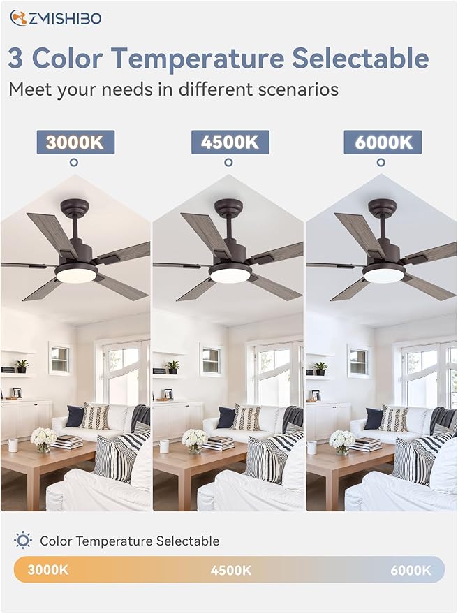 ZMISHIBO 52 inch Bronze Ceiling Fans