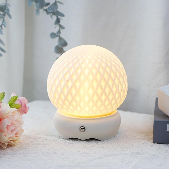 JHY DESIGN Ceramic Spherical Decorative lamp 6" H Rechargeable Table Lamp
