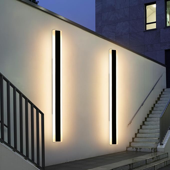 2 Pack Exterior Wall Light Fixture, 59inch Modern Outdoor Wall Sconce, IP65