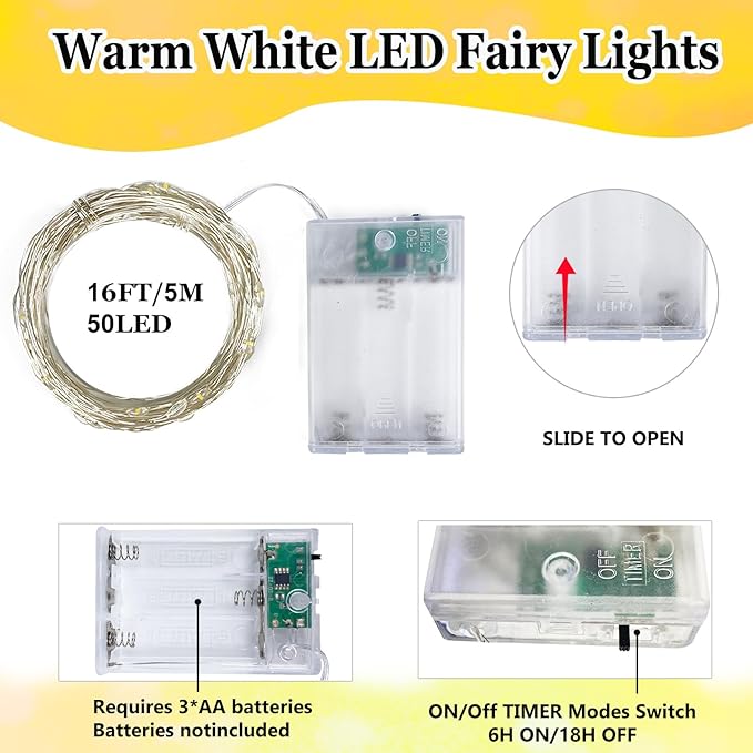 6-Pack Fairy Lights Battery Operated