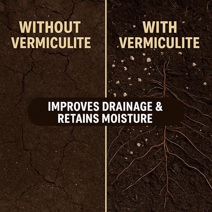 Horticultural Organic Vermiculite for Plants - Medium Grade - Natural Soil Additive for Gardening, Houseplants, Mushrooms, Potted Plants, Hydroponics, Terrariums (4 Quart)