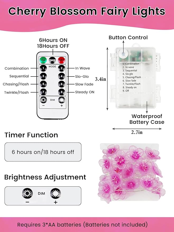 Cherry Blossom Flower String Lights