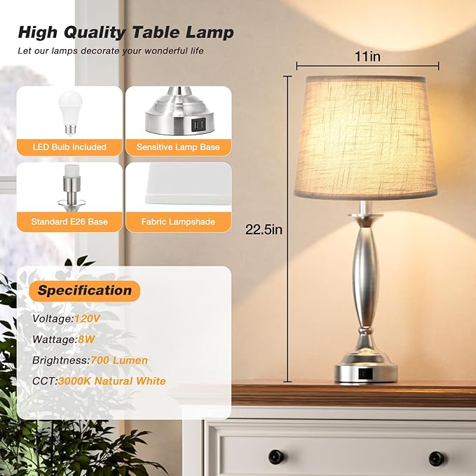 Lamps for Bedrooms Set of 2