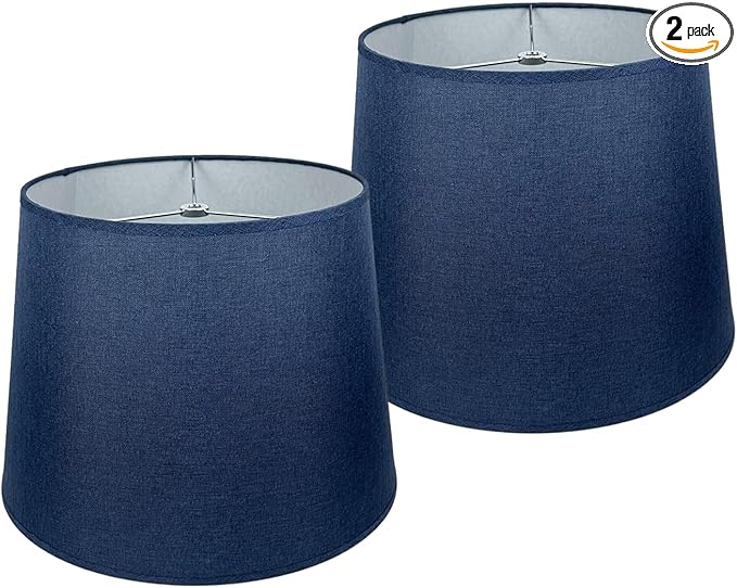 Navy Blue Fabric Lampshade, No Assembly Required, Lamp Shade