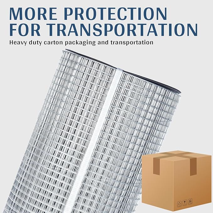 Hardware Cloth 1/2 in. x 2 ft. x 100 ft. 19-Gauge, Chicken Wire Mesh Roll, Chicken Wire Fencing, Wire Fence Roll, Garden Fencing, Tree Guard, Rodent Mesh, Gopher Wire