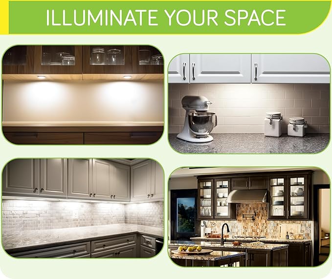 Bookshelf Accent Lighting, Under Cabinet LED Puck Lights, 110V Direct Electric