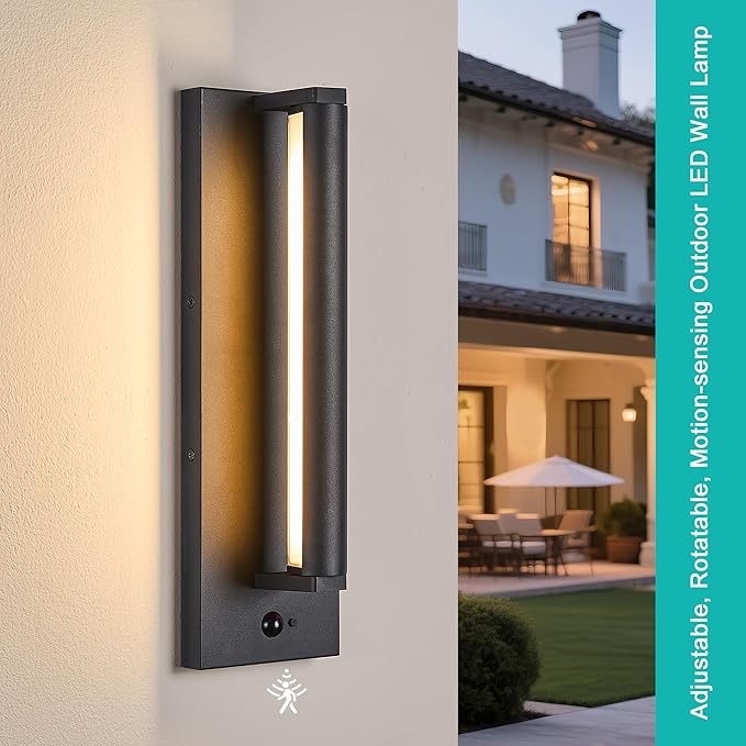Modern PIR Motion Sensor Outdoor LED Wall Light,