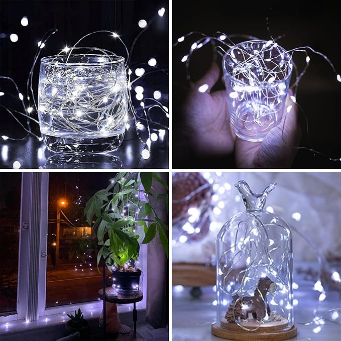 2 Pack 60 LED Christmas Fairy Lights Battery Operated