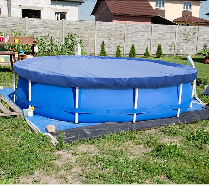 ECOOPTS Round Pool Cover for Above Ground Pools, Swimming Pool Cover Protector Winter Safety Cover (18 ft, Blue)