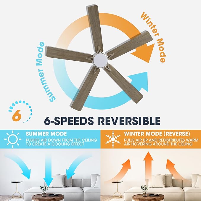 WINGBO 52" Smart Ceiling Fan