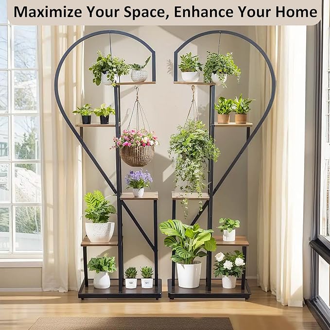 Plant Stands Indoor Tall: 5-Tier Corner Shelves Plant Stand Flower Hanging Planters for Indoor PlantsDisplay for Women(Easter Home Gift) 2PCS