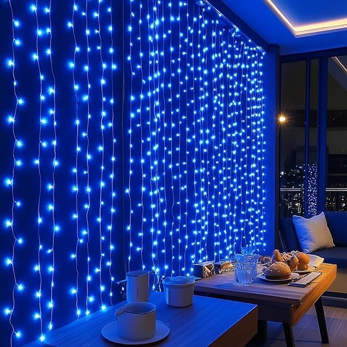 Dazzle Bright 300 LED Curtain String Lights, Christmas Fairy Lights