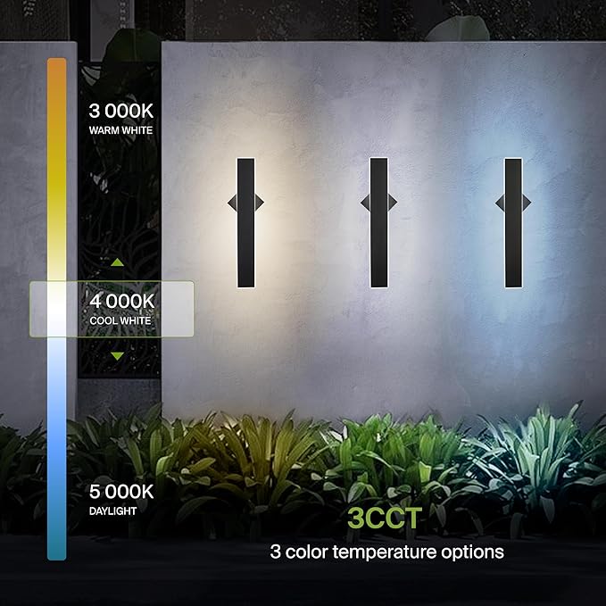 ASD LED 24" Long Wall Mount Light Fixture, Outdoor & Indoor Linear Sconce | 3CCT