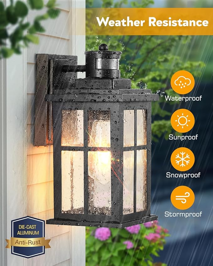 VIANIS Motion Sensor Outdoor Light Fixtures Wall Mount, Anti-Rust Waterproof