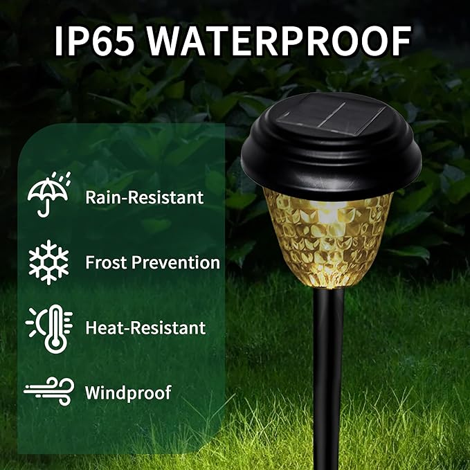 Solar Garden Lights Outdoor, 8 Pack Color Changing LED Pathway Lights