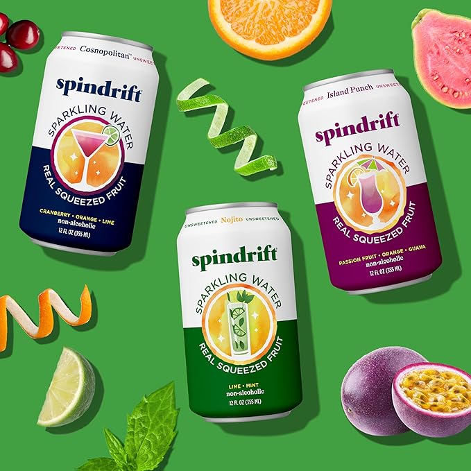 Spindrift Mocktail Variety Pack Can 12 Ounce (Pack of 24)