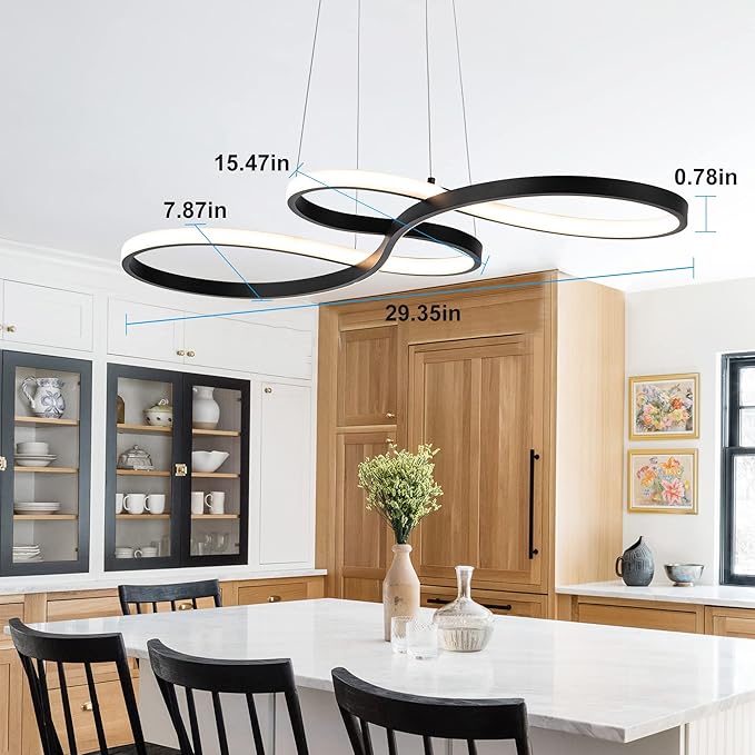 Modern LED Chandelier Dining Room Pendant Light Dimmable Creative Chandelier