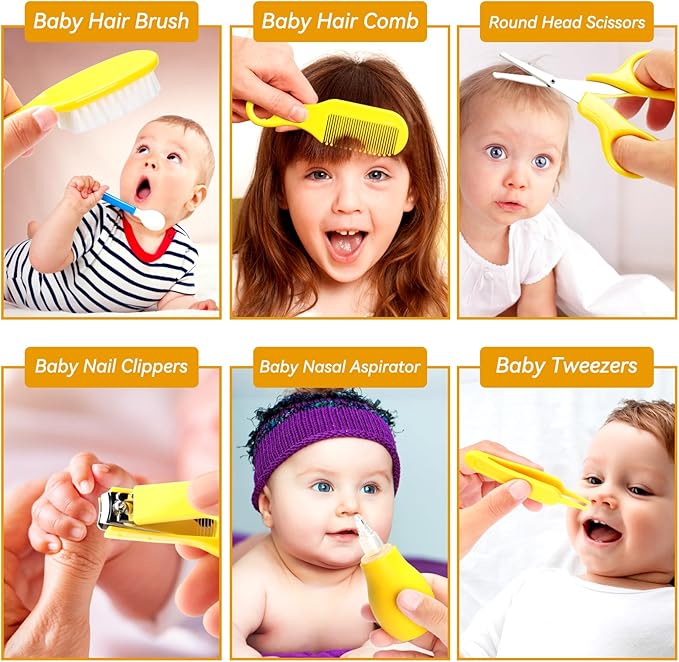 Baby Healthcare and Grooming Kit, Portable Baby Safety Care Set, Baby Essentials kit for Newborn(Yellow 20 in 1)