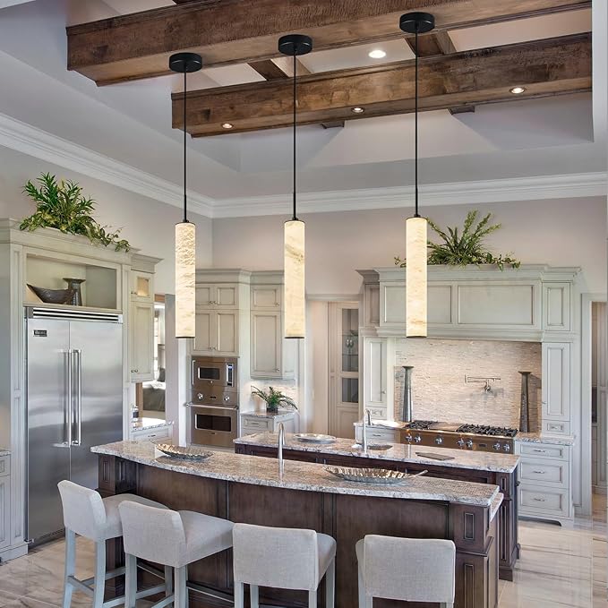 LMQNINE Natural Alabaster Pendant Lights
