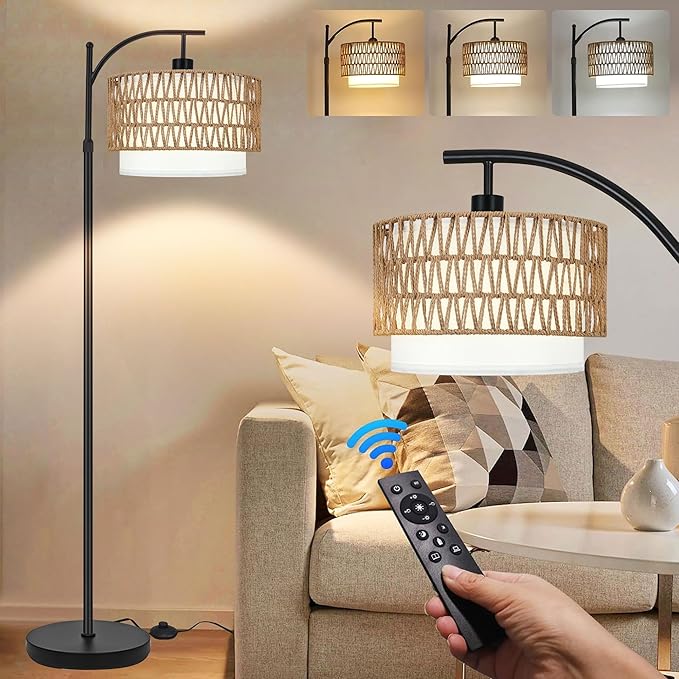 Arc Floor Lamp for Living Room Boho Floor Lamps